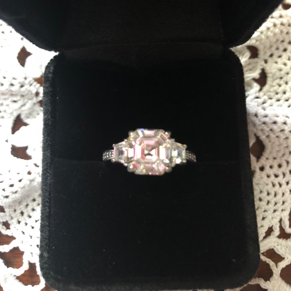 Diamonique™️ CZ Platinum Plated Sterling Ring